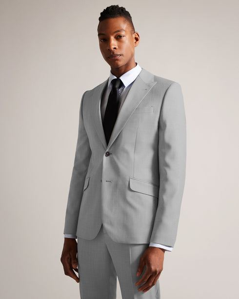 BYRONJ-Suits-A refined take on the classic suit, our BYRONJ blazer features single-breasted buttons and a peaked lapel. This style is perfect for layering over a crisp shirt and adding some panache to your weekday wardrobe. Blazer Virgin wool Peaked lapel Single breasted buttons Long sleeved Pockets Ty is 6'1" / 1.86m and wears Medium Pink in a Ted size 3- Ted Baker Romania